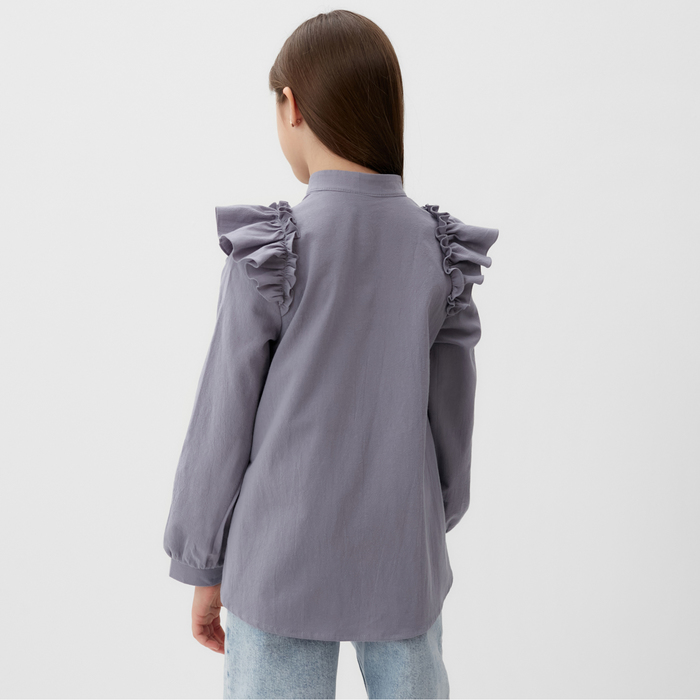 Блузка для девочки MINAKU цвет серый, рост 134 см - фото 1926928640