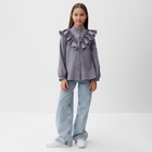 Блузка для девочки MINAKU: Cotton collection, серая, рост 146 см - Фото 8