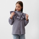 Блузка для девочки MINAKU: Cotton collection, серая, рост 152 см - Фото 7