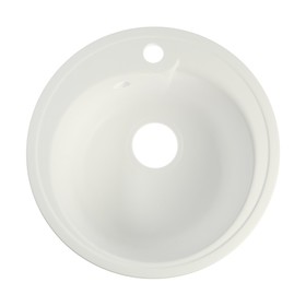Мойка для кухни из камня ZEIN 4/G31, d=435 мм, круглая, перелив, цвет белый