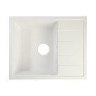 Мойка для кухни из камня ZEIN 150/G31, 575 x 470 мм, прямоугольная, перелив, цвет белый - фото 11720192