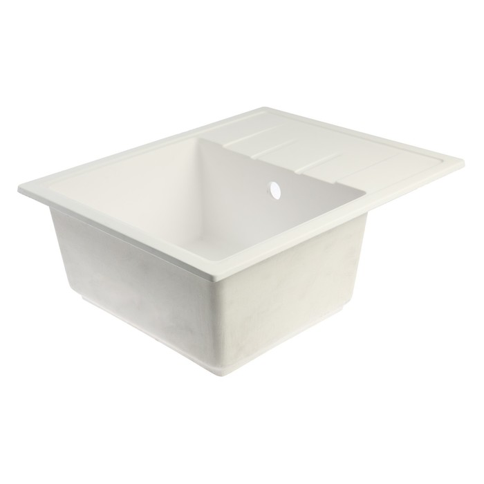 Мойка для кухни из камня ZEIN 150/G31, 575 x 470 мм, прямоугольная, перелив, цвет белый