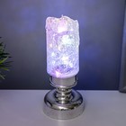 УЦЕНКА Ночник "Ледянна свеча" LED 1Вт от батареек 3хLR44 хром 4,5х4,5х12 см RISALUX - Фото 3