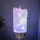 УЦЕНКА Ночник "Ледянна свеча" LED 1Вт от батареек 3хLR44 хром 4,5х4,5х12 см RISALUX - Фото 5