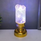 УЦЕНКА Ночник "Ледянная свеча" LED 1Вт от батареек 3хLR44 золото 4,5х4,5х12 см RISALUX - Фото 3