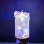 УЦЕНКА Ночник "Ледянная свеча" LED 1Вт от батареек 3хLR44 золото 4,5х4,5х12 см RISALUX - Фото 5