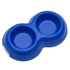 Миска двойная 0,2, синяя - Фото 2