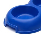 Миска двойная 0,2, синяя - Фото 3