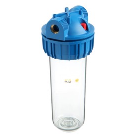 Корпус для фильтра AquaKratos АКv-130, 1/2', для холодной воды, ключ, с гайкой, прозрачный