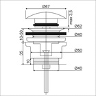 Донный клапан 565-111, нержавеющая сталь, белый - фото 26142400