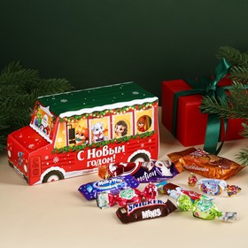 Детский сладкий подарок «С новым годом» в коробке с окошками, 500 г.