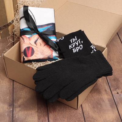 Набор подарочный «Этель» Mr.Lion: плед флисовый, носки, перчатки