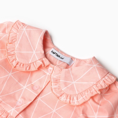 Платье для девочки KAFTAN «Ромбик» с воротником, розовое, рост 122-128 см