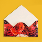 Конверт для денег с деревянным элементом "С Юбилеем" красные розы, 16х8 см - Фото 3