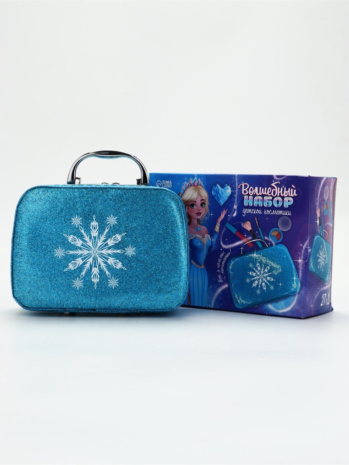 Набор детской косметики в чемодане «Сказка», тени, блески для губ, глиттер, лаки для ногтей, наклейки, пилочка, кисти, косметичка, корона - Фото 1