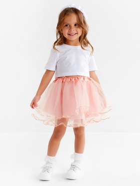 Юбка-сетка нарядная для девочки KAFTAN, цвет пудровый, рост 86-92 см