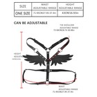 Портупея БДСМ с крыльями, на грудь, экокожа, размер OS, черный - Фото 2