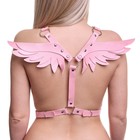 Портупея БДСМ Оки-Чпоки, с крыльями, на грудь, экокожа, размер OS, розовый - фото 8543836