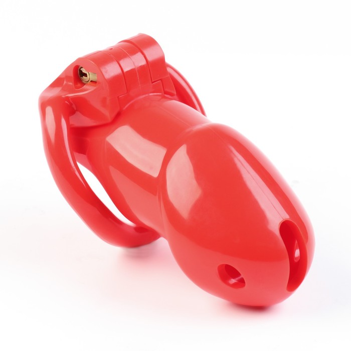 Пояс верности мужской, пластик,6×3.5 см, набор колец, замок, ключ, красный - Фото 1