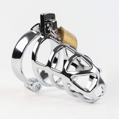 Пояс верности «Клетка целомудрия № 2», кольца d=4; 4.5; 5 см, замок, ключ, металл