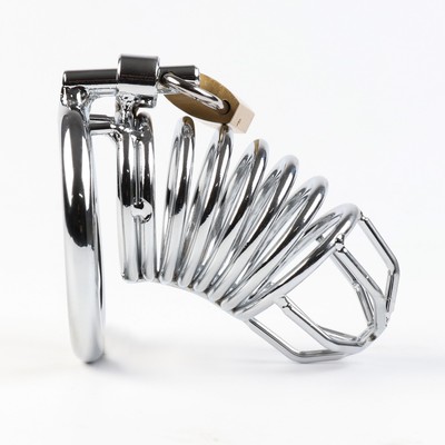 Пояс верности «Клетка целомудрия № 3», кольца d=4; 4.5; 5 см, замок, ключ, металл