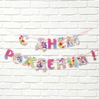 Гирлянда на ленте люминесцентная «С Днем Рождения», единорог, 250 см - Фото 4