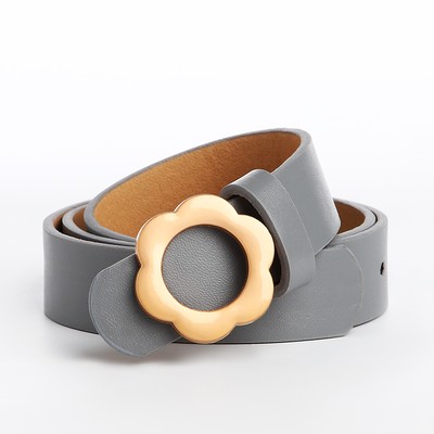 Ремень детский, ширина 2.3 см, пряжка гвоздик, серый