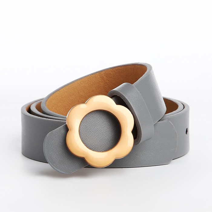 Ремень детский, ширина 2.3 см, пряжка гвоздик, серый - Фото 1