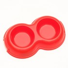 Миска двойная 0,2, красная - Фото 2