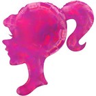 Шар фольгированный 28" фигура «Профиль девушки» розовый, голография - фото 320765713