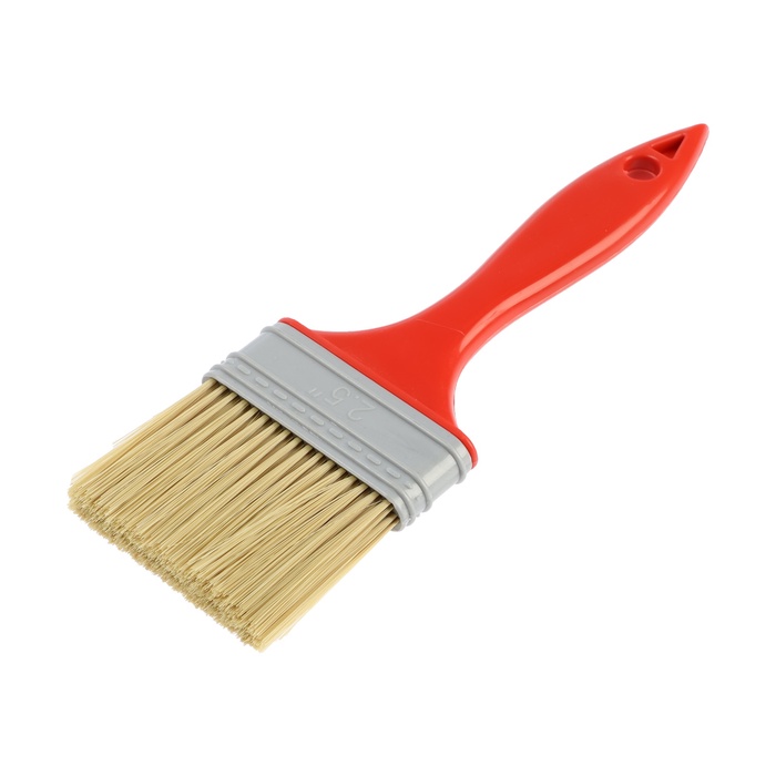 Кисть плоская ЛОМ промо, искусственная щетина, пластиковая рукоятка, 2.5, 63 мм
