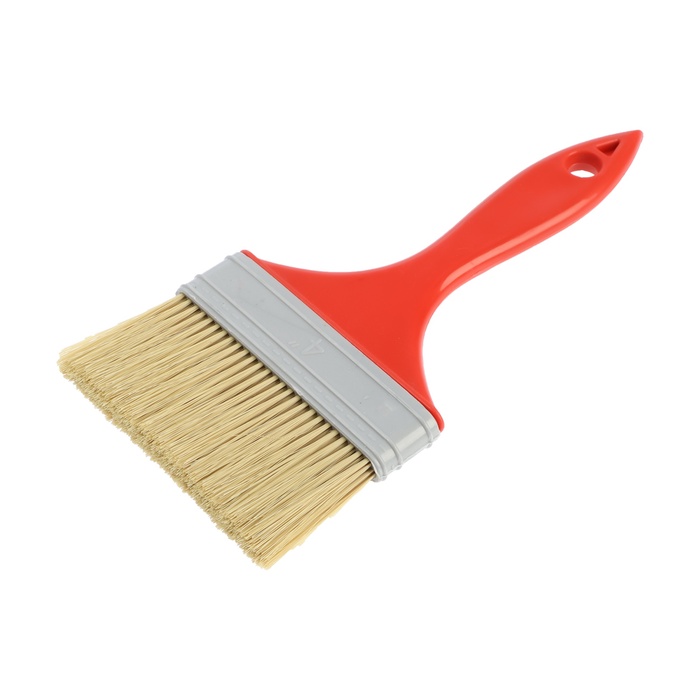 Кисть плоская ЛОМ промо, искусственная щетина, пластиковая рукоятка, 4, 100 мм