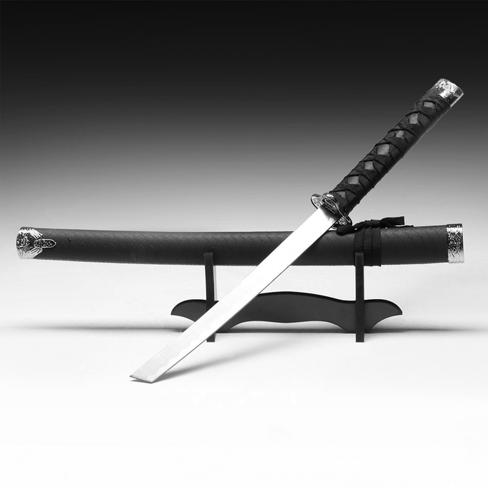 Макет оружия «Сувенирная катана. Тошайо», 70 см, на подставке, ножны под змею, матовая, чёрный - Фото 1