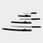 Макет оружия «Сувенирные катаны на подставке 3в1. Чёрный питон», подарочный набор, ножны кожзам, матовый, 46 см; 70 см; 89 см - Фото 3