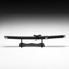 Сувенирное оружие «Катана на подставке», чёрные ножны ,матовая, гладкая 70см, клинок 31см - Фото 2