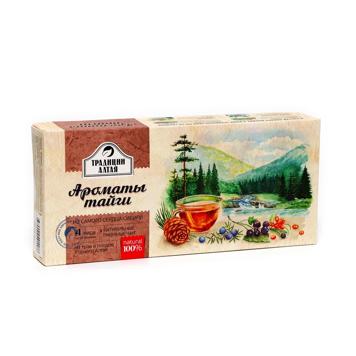 

Подарочный набор травяных чаёв Ароматы тайги, 4*50 г