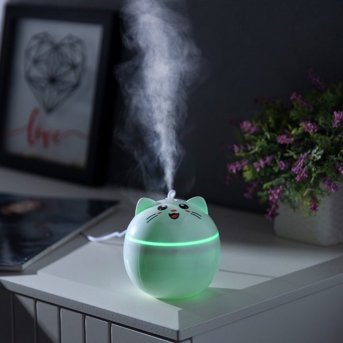 Увлажнитель HM-16 "Котенок", ультразвуковой, 0.23 л, 2 Вт, подсветка, USB (в комплекте) - Фото 1