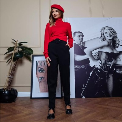 Брюки женские DommoD, чёрные, размер S (42)