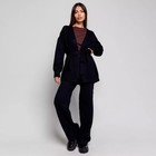 Костюм женский (кардиган/брюки), цвет чёрный, размер 42-46 (ONE SIZE) - фото 320766185