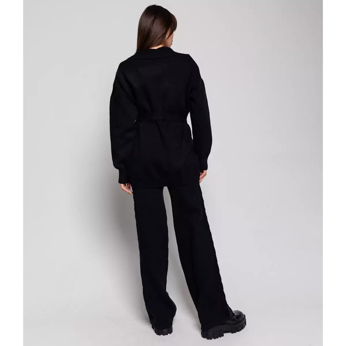 Костюм женский (кардиган/брюки), цвет чёрный, размер 42-46 (ONE SIZE)