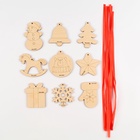 Заготовки для творчества. Набор ёлочных подвесок для росписи «Новый год!», 9 шт. - Фото 3