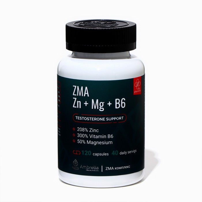 Комплекс витаминов для повышения уровня тестостерона Zn + Mg +B6, 120 капсул - Фото 1