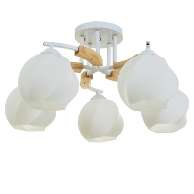 Люстра потолочная BayerLux «Антер», 5хЕ27, 40 Вт, белый, 57×57×27 см