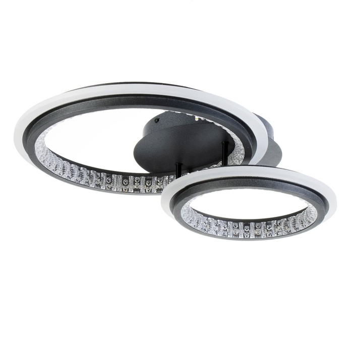 Люстра с ПДУ «Ленди» 2хLED 3000-6000К 144 Вт черный 58×40×13 см BayerLux - Фото 1