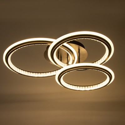 Люстра с пультом BayerLux «Ленди», 3хLED, 3000-6000К, 272 Вт, чёрная, 74×71×18 см