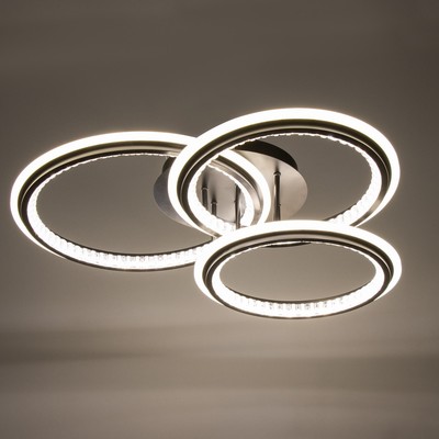 Люстра с пультом BayerLux «Ленди», 3хLED, 3000-6000К, 272 Вт, чёрная, 74×71×18 см