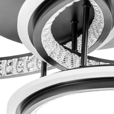 Люстра с пультом BayerLux «Ленди», 3хLED, 3000-6000К, 272 Вт, чёрная, 74×71×18 см