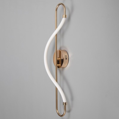 Бра BayerLux «Изгиб», LED, 16 Вт, 3000К, золото, 26×11×82 см