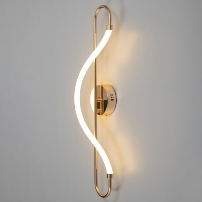 Бра BayerLux «Изгиб», LED, 16 Вт, 3000К, золото, 26×11×82 см