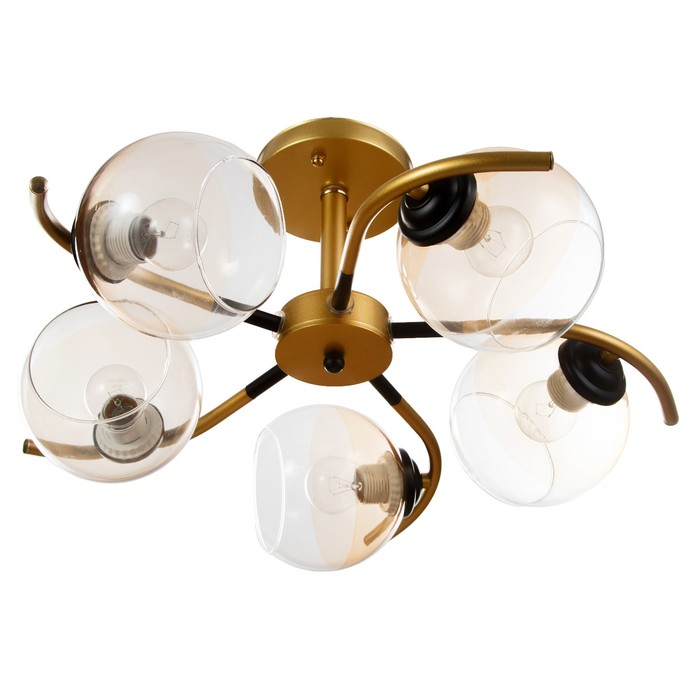 Люстра «Мерлия» 5хЕ27 40 Вт черно-золотой 60×60×27 см BayerLux - Фото 1